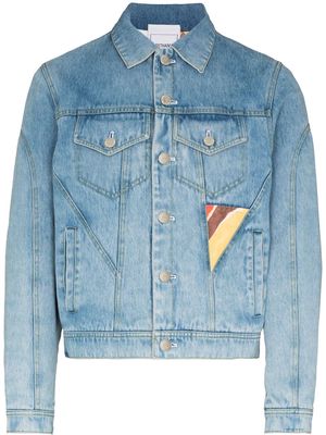 Bethany Williams x Browns Focus patchwork trucker jacket - Blue