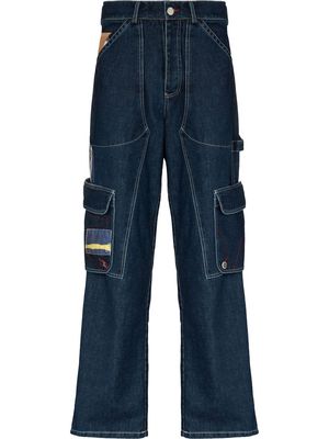 Bethany Williams x Browns wide-leg cargo jeans - BLUE MULTI