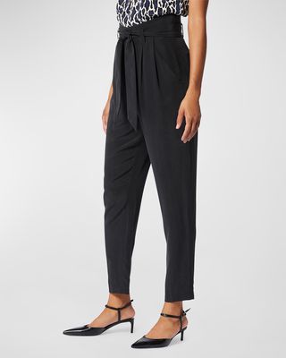 Bethie Pleated Silk Trousers