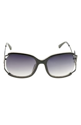 Betsey Johnson Butterfly 57mm Gradient Oval Sunglasses in Black