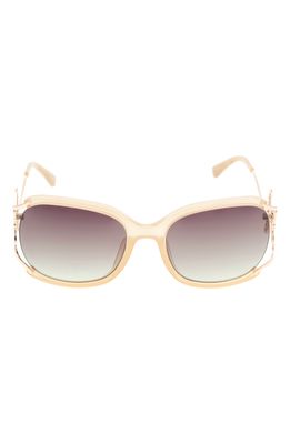 Betsey Johnson Butterfly 57mm Gradient Round Sunglasses in Taupe