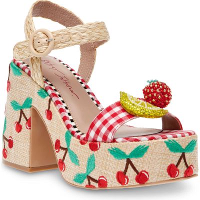 Betsey Johnson Cheyne Platform Sandal in Natural Multi 