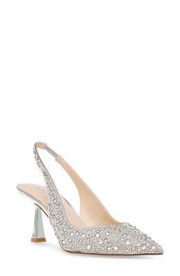 Betsey Johnson Clark Slingback Pointed Toe Pump in Silver
