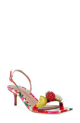 Betsey Johnson Colson Kitten Heel Sandal in Pink Multi 