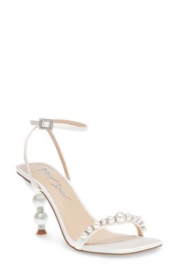 Betsey Johnson Jacy Imitation Pearl Ankle Strap Sandal in Ivory