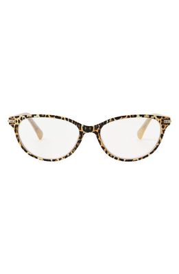 Betsey Johnson Leopard Oval Blue Light Reading Glasses