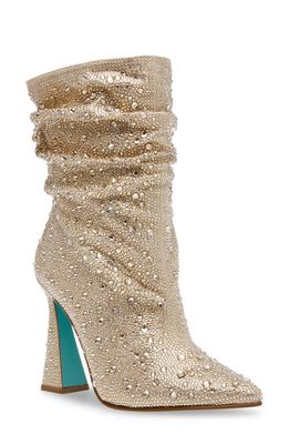Betsey Johnson Mac Slouch Bootie in Light Gold
