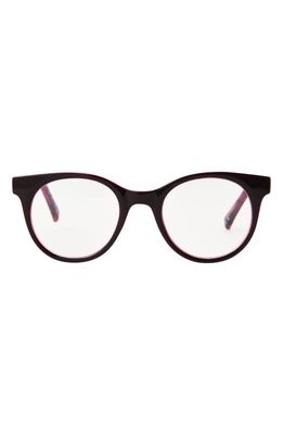Betsey Johnson Round Blue Light Blocking Glasses in Pink/black