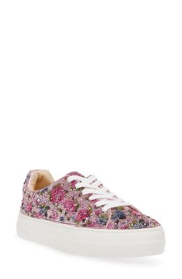 Betsey Johnson Sidny Crystal Pavé Platform Sneaker in Floral Multi