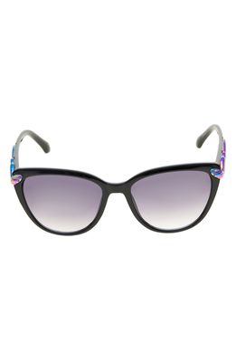 Betsey Johnson Snake 56mm Gradient Oval Sunglasses in Black