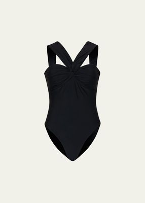 Betsy Draped Bandeau One-Piece Swimsuit