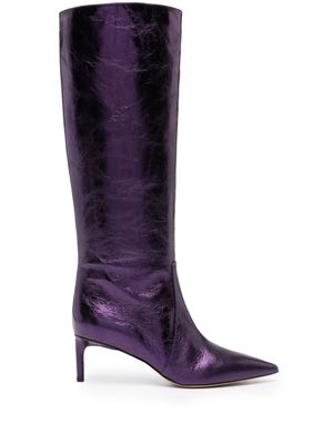 BETTINA VERMILLON 60mm knee-length leather boots - Purple