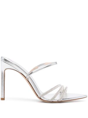 BETTINA VERMILLON crystal-embellished 110mm mule - Silver