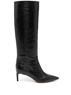 BETTINA VERMILLON knee-lenght calf leather boots - Black