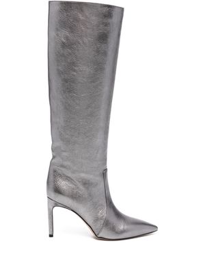 BETTINA VERMILLON Metallic knee-high boots - Silver