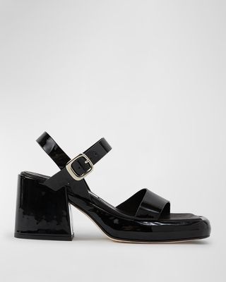 Beverly Calfskin Ankle-Strap Platform Sandals