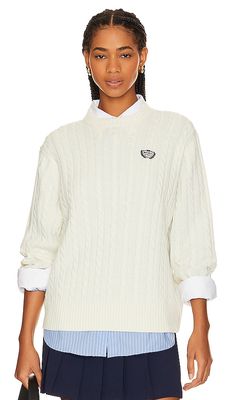 BEVERLY HILLS x REVOLVE Cable Crew Neck Sweater in Ivory