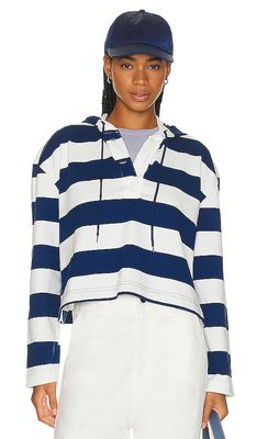 BEVERLY HILLS x REVOLVE Oversized Rugby Hoodie in Navy