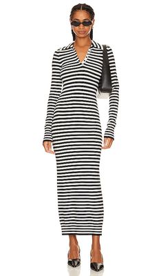 BEVERLY HILLS x REVOLVE Striped Polo Dress in Black
