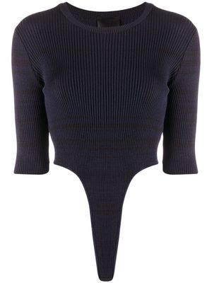 Bevza cut-detail fitted bodysuit - Blue