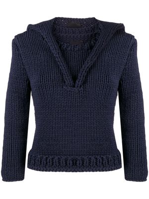 Bevza hooded knit jumper - Blue