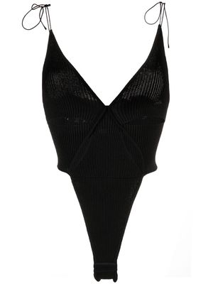 Bevza knitted cut-out bodysuit - Black
