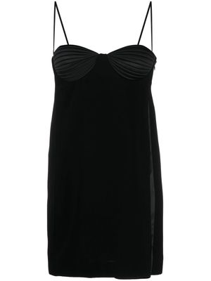 Bevza Seashell spaghetti-strap mini dress - Black