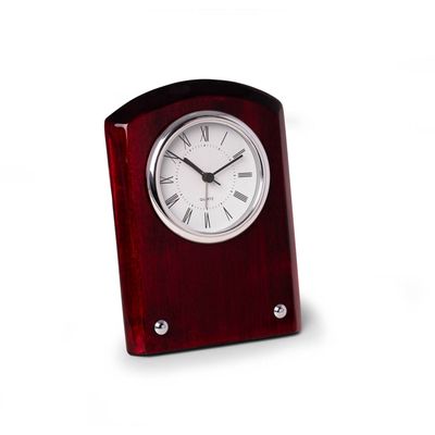 Bey Berk Berlin Desk Clock with Alarm in Mahogany 5 x 2.5 x