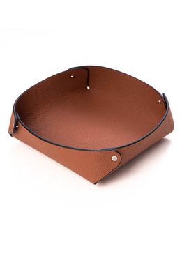 Bey-Berk Catchall Leather Valet Tray in Saddle