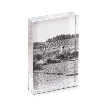 Bey Berk Chelsea Acrylic Picture Frame in Silver 5" x