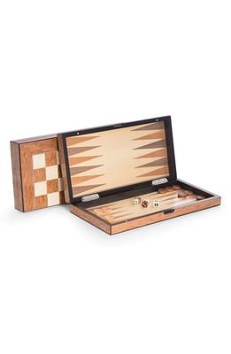 Bey-Berk Chess, Checkers & Backgammon Brown Multi-Game Set 