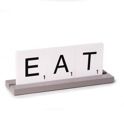 Bey Berk EAT Scrabble Design Sign in White 10.75 x 4 x
