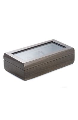 Bey-Berk Gray Lacquered Wood Glasses Storage Case in Grey