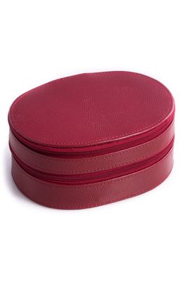 Bey-Berk Leather Travel Jewelry Case in Red