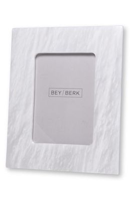 Bey-Berk Marble Picture Frame in White
