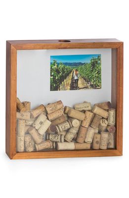 Bey-Berk Wine Cork Shadow Box in Brown