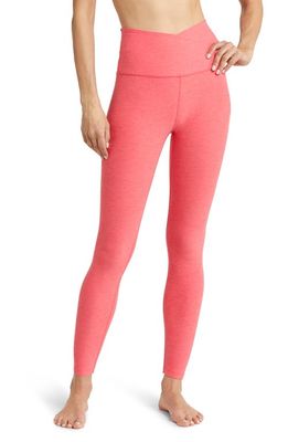 Beyond Yoga At Your Leisure High Waist Leggings in Paradise Coral Heather
