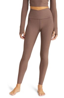 Beyond Yoga At Your Leisure High Waist Leggings in Truffle Heather
