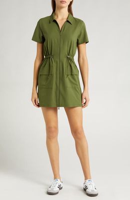 Beyond Yoga City Chic Mini Shirtdress in Palm Leaf Green 