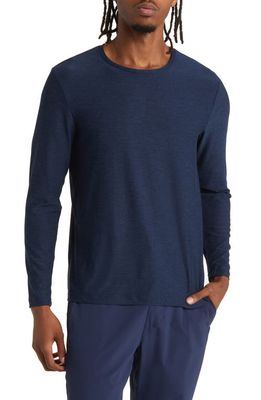Beyond Yoga Featherweight Always Beyond Long Sleeve Performance T-Shirt in Nocturnal Navy