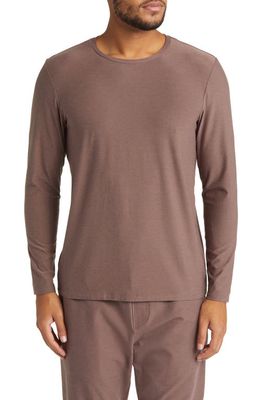 Beyond Yoga Featherweight Always Beyond Long Sleeve Performance T-Shirt in Truffle Heather