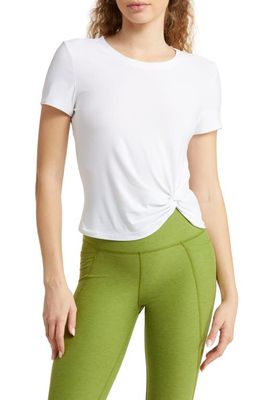 Beyond Yoga Featherweight For a Spin Twist Detail T-Shirt in Cloud White