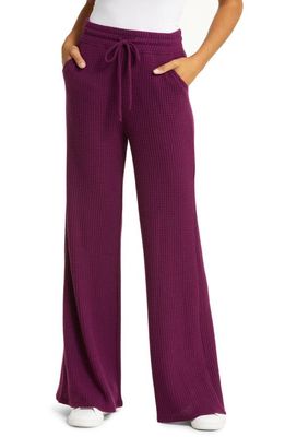 Beyond Yoga Free Style Waffle Knit Pants in Aubergine