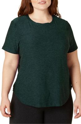 Beyond Yoga On the Down Low Jersey T-Shirt in Midnight Green Heather