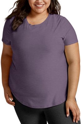 Beyond Yoga On the Down Low Jersey T-Shirt in Purple Haze Heather
