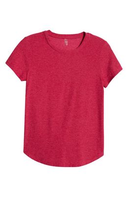 Beyond Yoga On the Down Low T-Shirt in Cranberry Heather