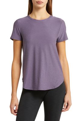 Beyond Yoga On the Down Low T-Shirt in Purple Haze Heather