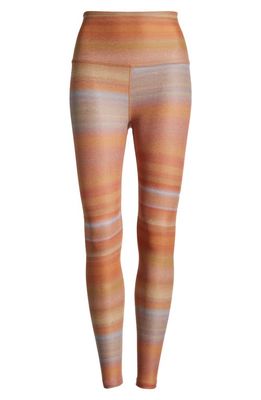 Beyond Yoga Space Dye High Waist Midi Leggings in Ombre Stripe