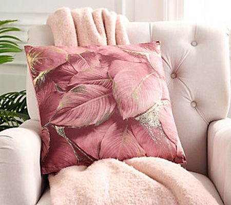 BFF Collection 18" Printed Leaf Decorative Pillow