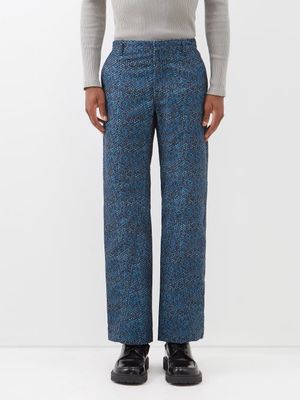 Bianca Saunders - Benz Twisted-inseam Trousers - Mens - Blue Multi
